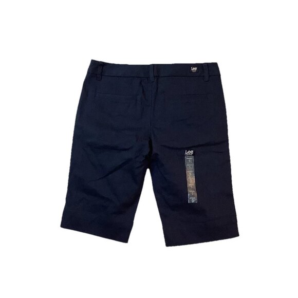 NWT Lee Uniform Shorts School Work Size 5 Juniors 8' inseam Navy Blue - Picture 6 of 11